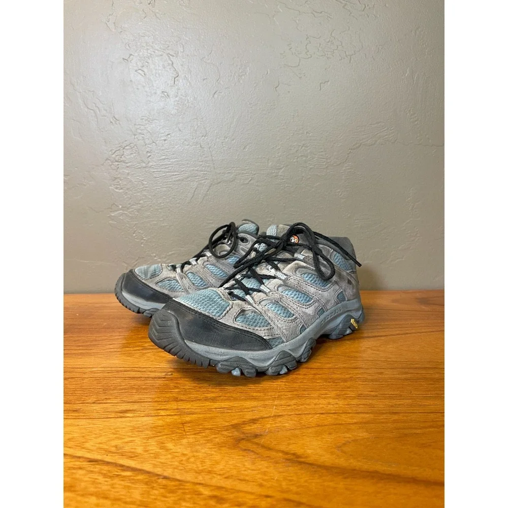 Merrell Moab 2 Hiking Shoes Womens 7.5 Blue Brown All Terrain Outdoor Trail